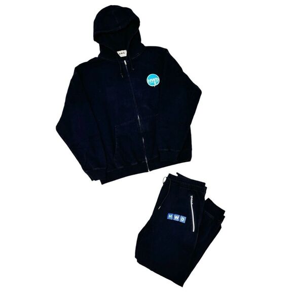 RARE HALFWAY DEAD Black and Blue Graphic Sweatsuit - Picture 1 of 6